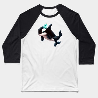 Cute Orca Drawing Baseball T-Shirt